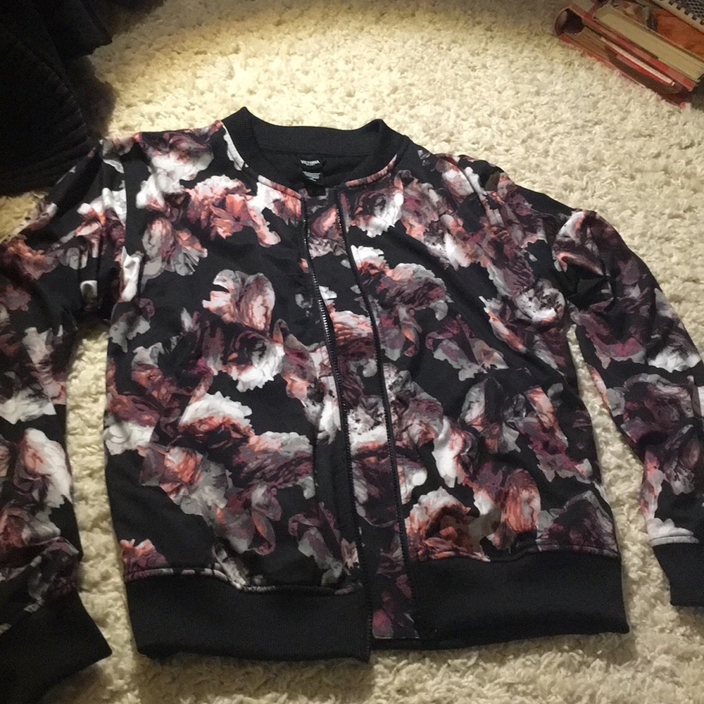 VICTORIAS SPORT Floral Bomber Jacket